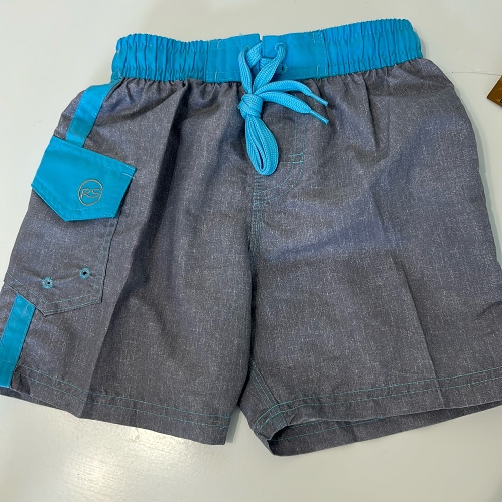RS Surf Gray & Blue Toddler Swim Suit NwT